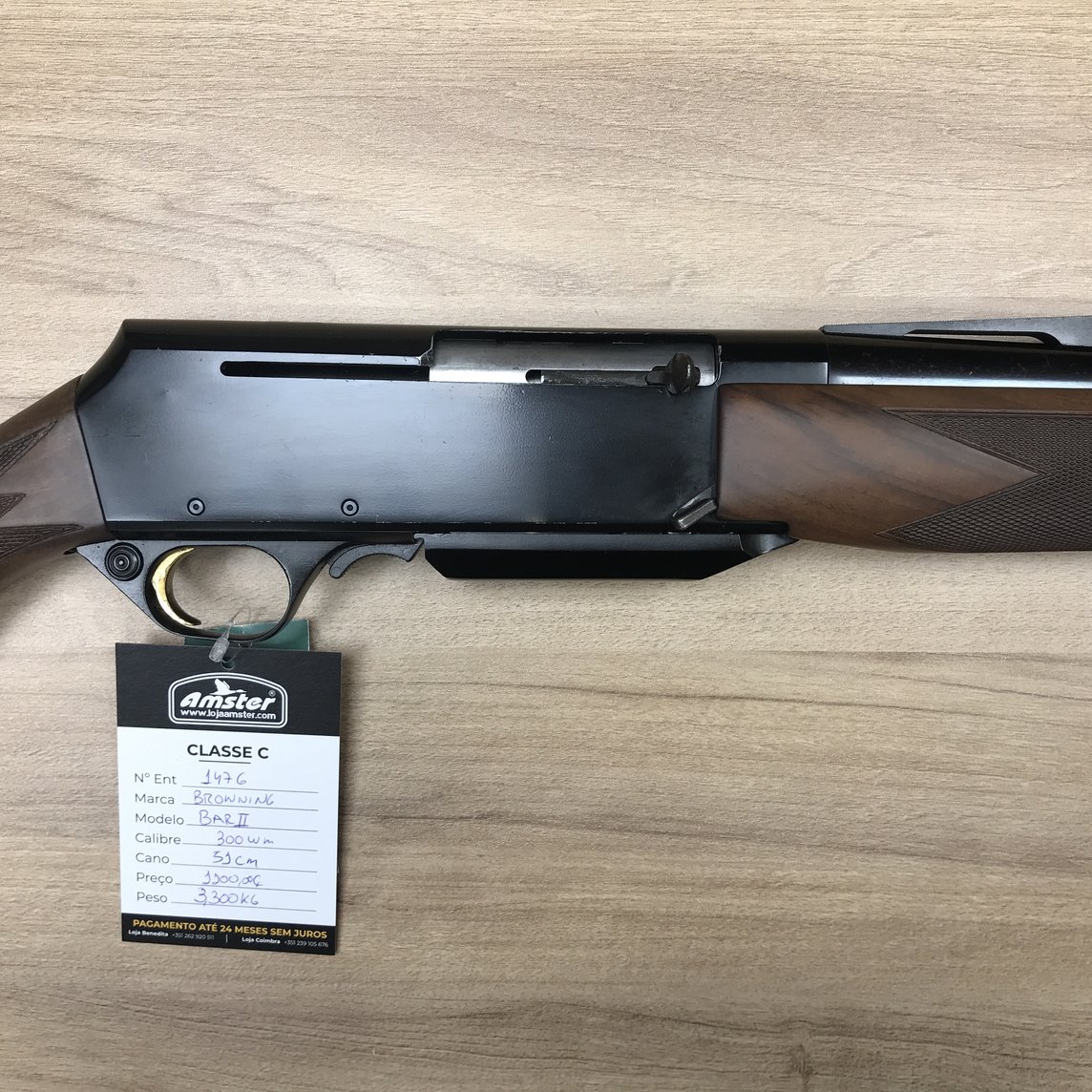 Browning Bar II 300WM Arma 2ª mão (Iva Bens 2º mão, d. lei nº199/96)