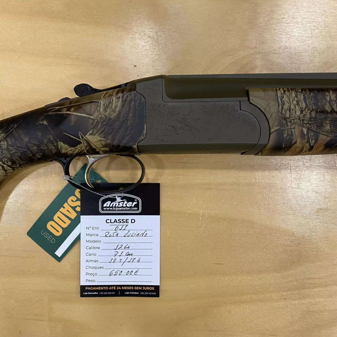 Rota Luciano 12GA Arma 2ª mão (Iva Bens 2º mão, d. lei nº199/96)