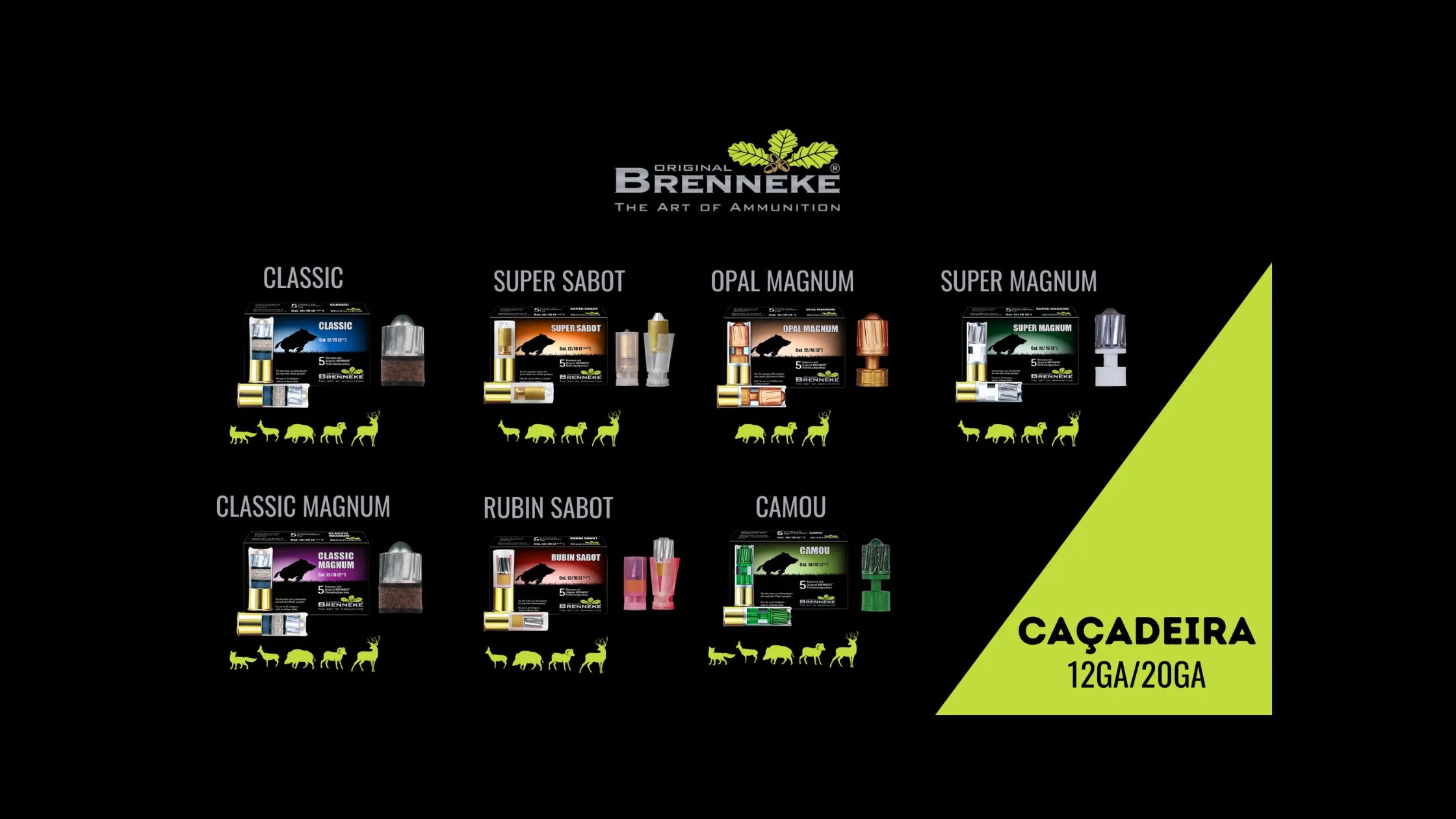 Muni&ccedil;&otilde;es Brenneke para ca&ccedil;adeira 12GA e 20GA