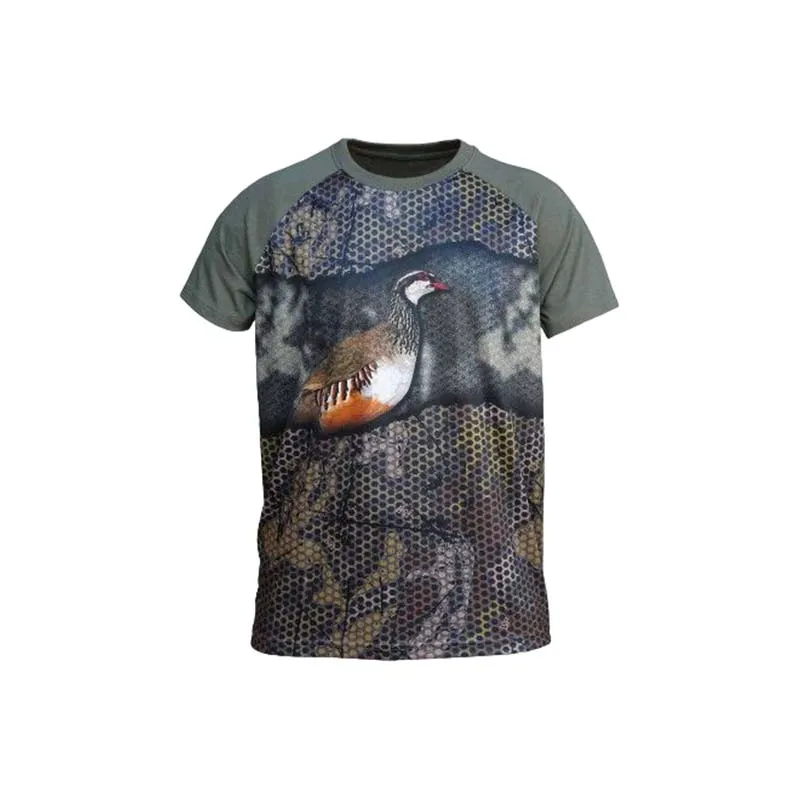 T-shirt Forest-Print 3D Perdiz
