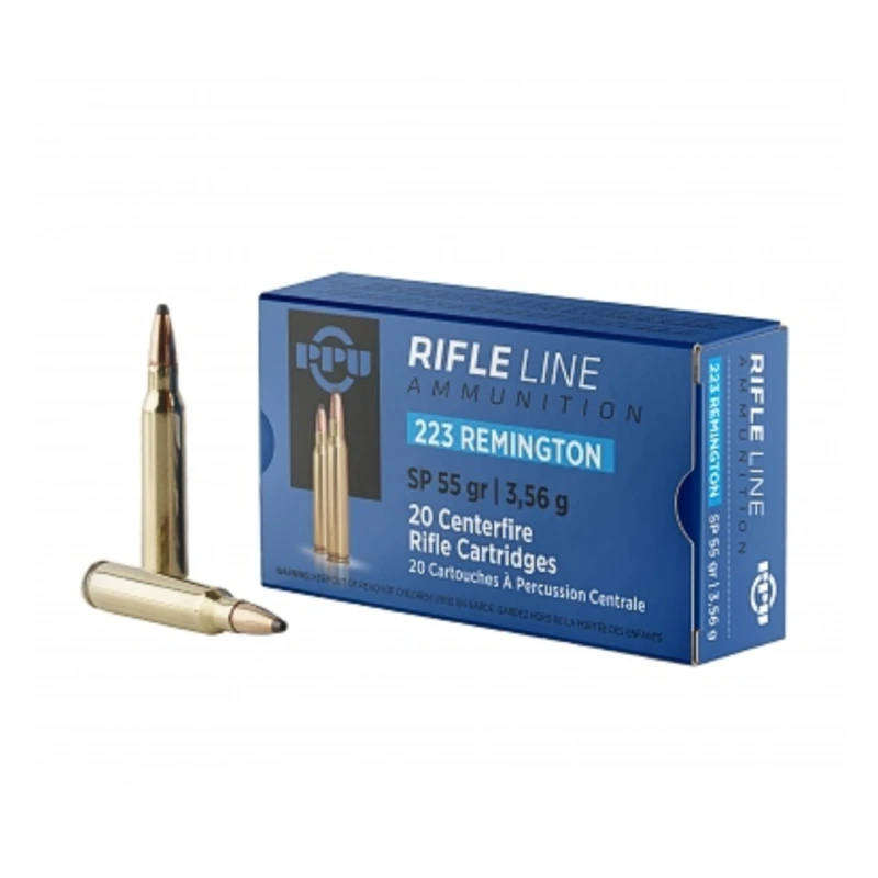 Munições PPU 223 Rem. 55gr SP