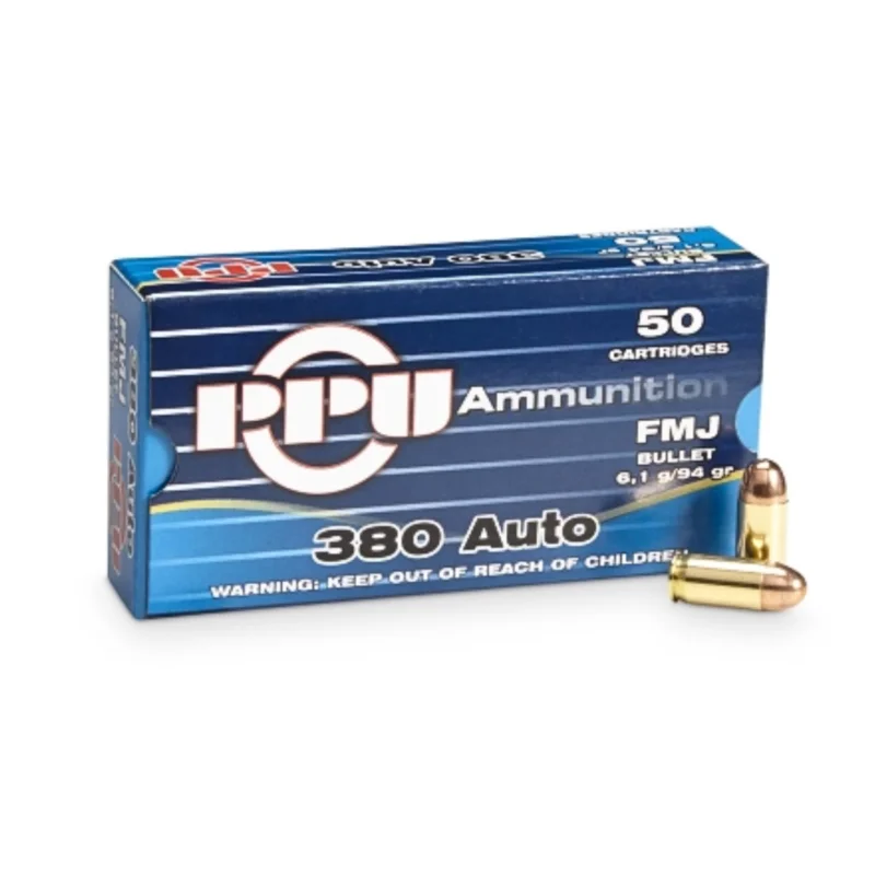 Munições PPU 380Auto (9mm Curto) 94gr FMJ