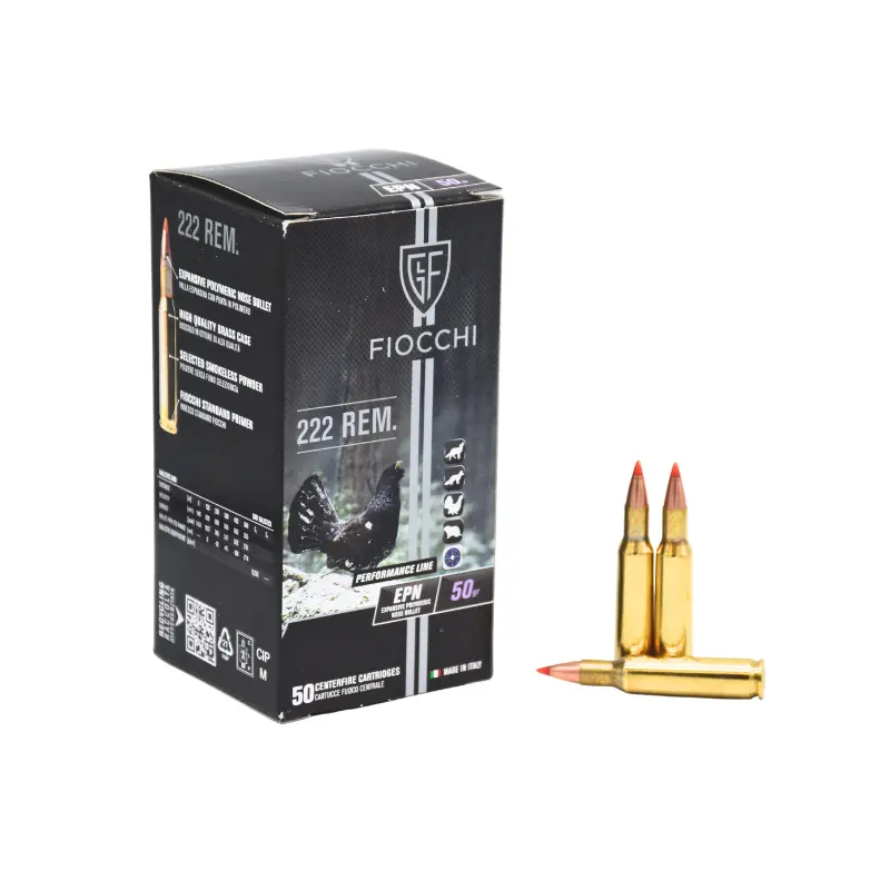 Cx 50 Munições Fiocchi EPN 50gr 222Rem.