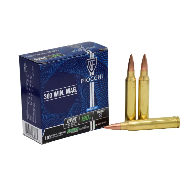 Cx 10 Munições Fiocchi Exacta HPBT 190gr 300Win.Mag.