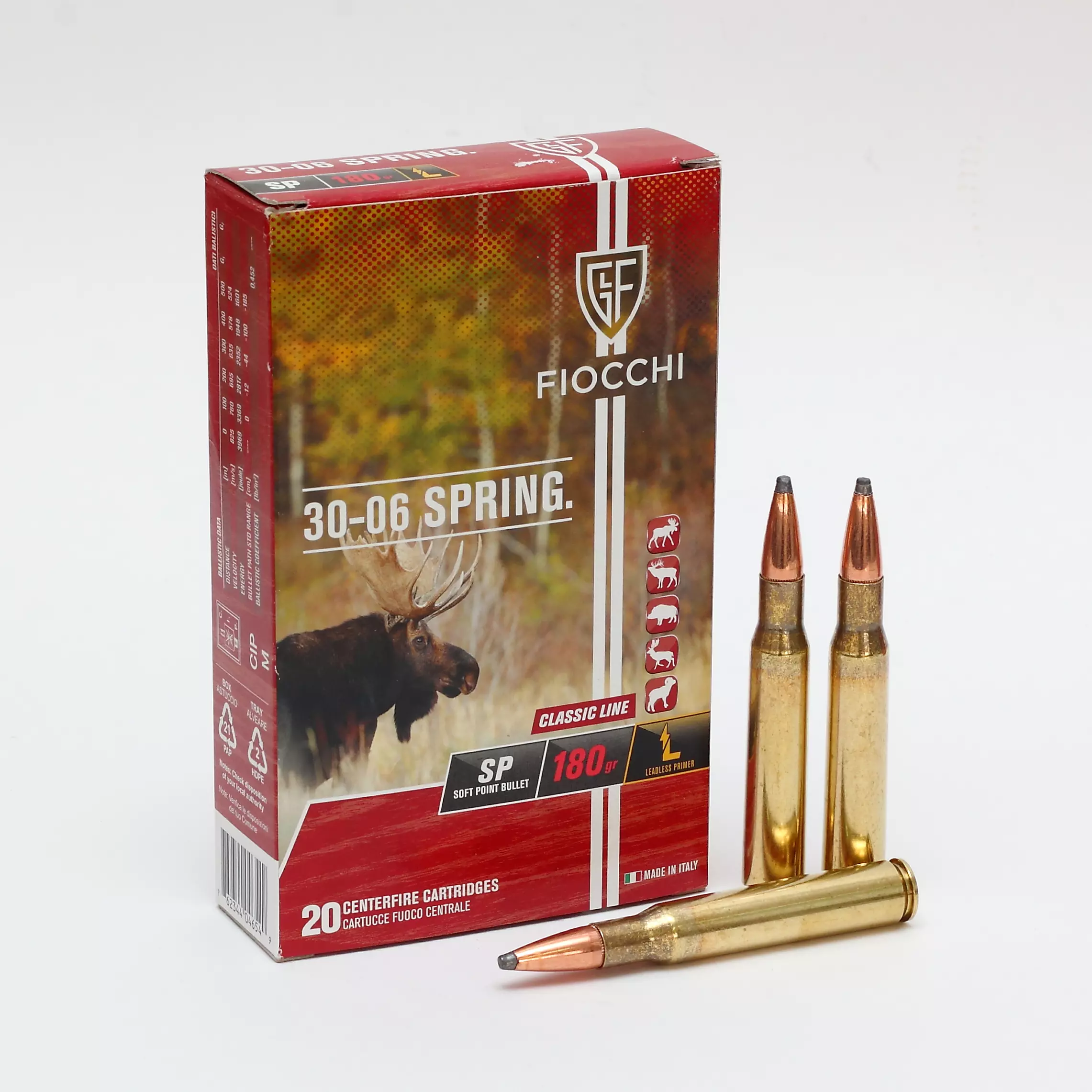 Cx 20 Munições Fiocchi SP 180gr 30.06SPRG